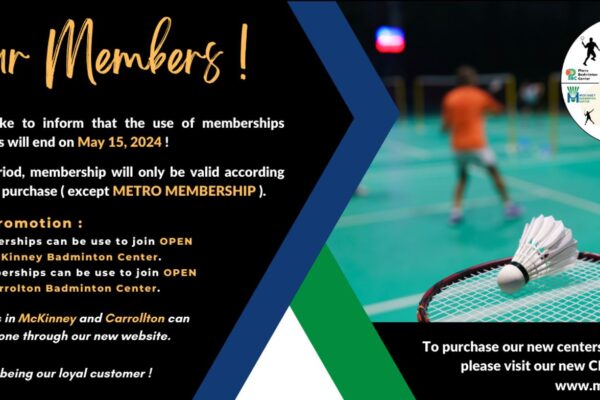 Membership accross centers end on May 15 2024